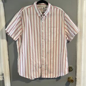 Bonobos‎ Red and White Casual Button Down Shirt Size XXL